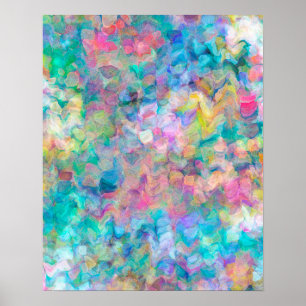 Colourful Textured Abstract Painting Poster
