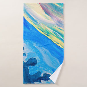 Colourful textured background, fragment from an ac bath towel