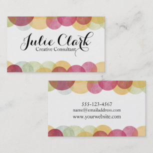 Colourful Textured Bubbles, Modern Whimsical Desig Business Card
