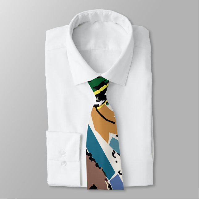 colourful thai culture giant on chao phraya river tie (Tied)