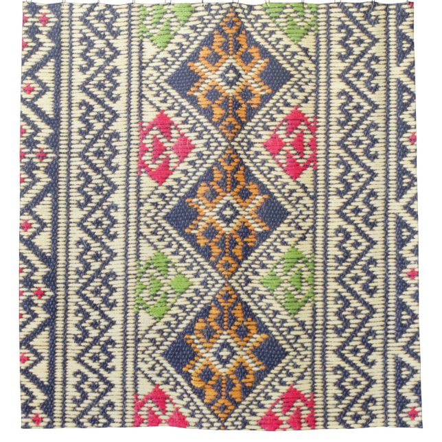 Colourful Thailand style rug surface close up vint (Front)