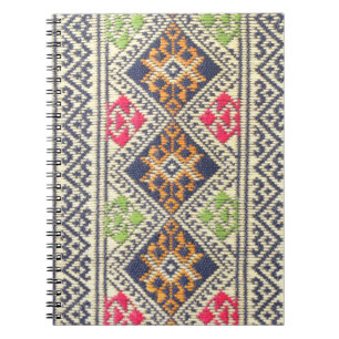 Colourful Thailand style rug surface close up vint Notebook