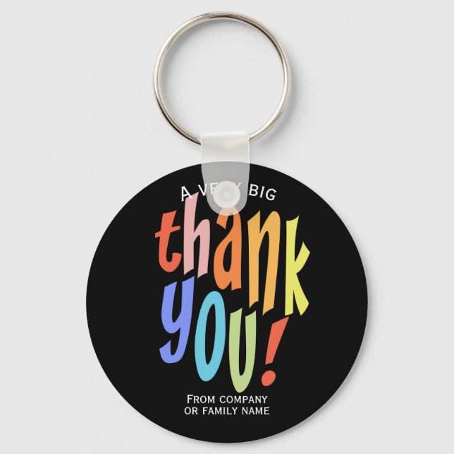 Colourful Thank You Appreciation Keychain (Front)