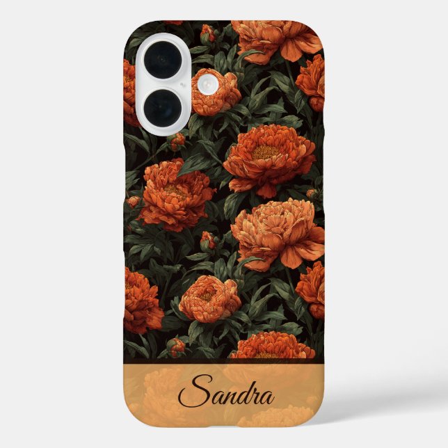 Colourful Thank You Gift Peony Name Case-Mate iPhone Case (Back)