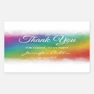 Colourful Thank You Hand Script Text Template Sticker