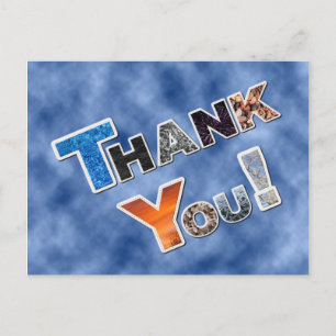Colourful Thank You postcard