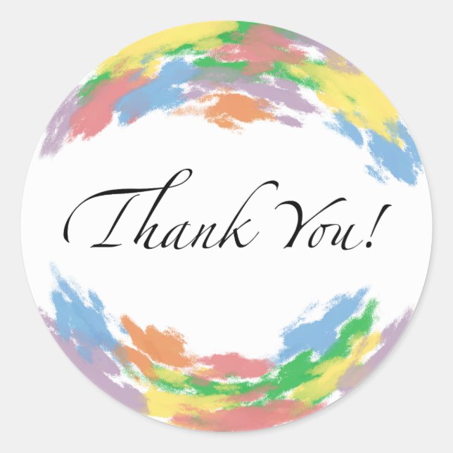 Colourful Thank You Sticker (Devant)