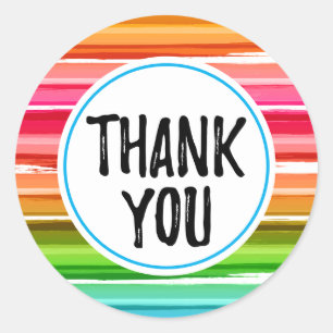 Colourful thank you sticker