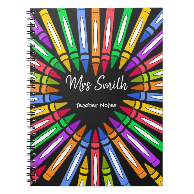 Colourful thank you  teacher big heart crayon notebook (Front)
