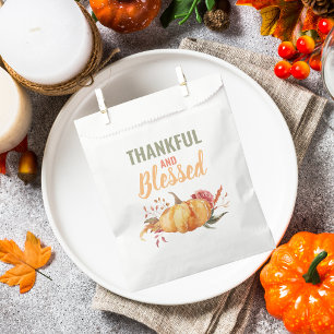 Colourful Thankful And Blessed With Pumpkin Gift Favour Bag