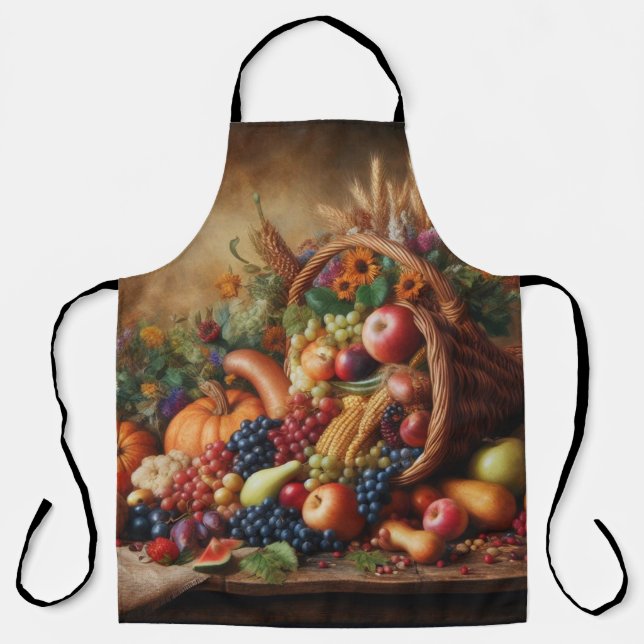 Colourful/Thanksgiving/Cornucopia/Fall Apron (Front)