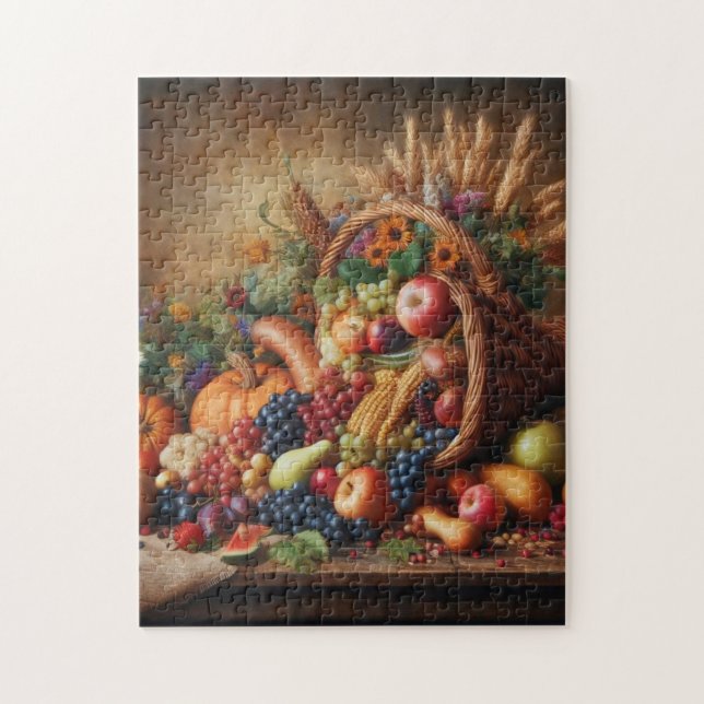 Colourful/Thanksgiving/Cornucopia/Fall Jigsaw Puzzle (Vertical)