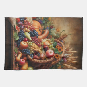 Colourful/Thanksgiving/Cornucopia/Fall Kitchen Towel