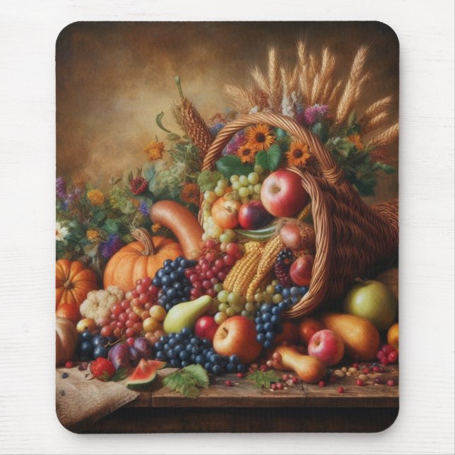 Colourful/Thanksgiving/Cornucopia/Fall Mouse Pad (Front)