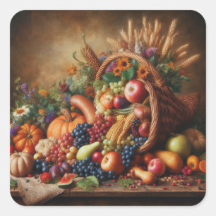 Colourful/Thanksgiving/Cornucopia/Fall Square Sticker