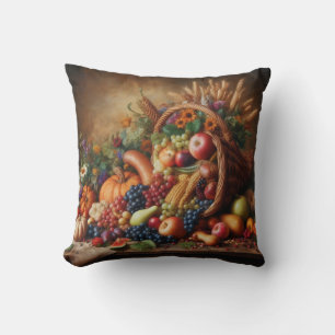 Colourful/Thanksgiving/Cornucopia/Fall Throw Pillow