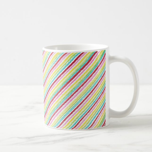 Colourful Thin Diagonal Stripes  Custom Mugs (Right)
