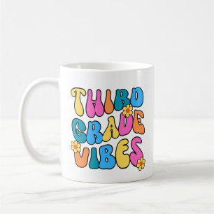 Colourful Third Grade Vibes– Back to  school Retro Coffee Mug