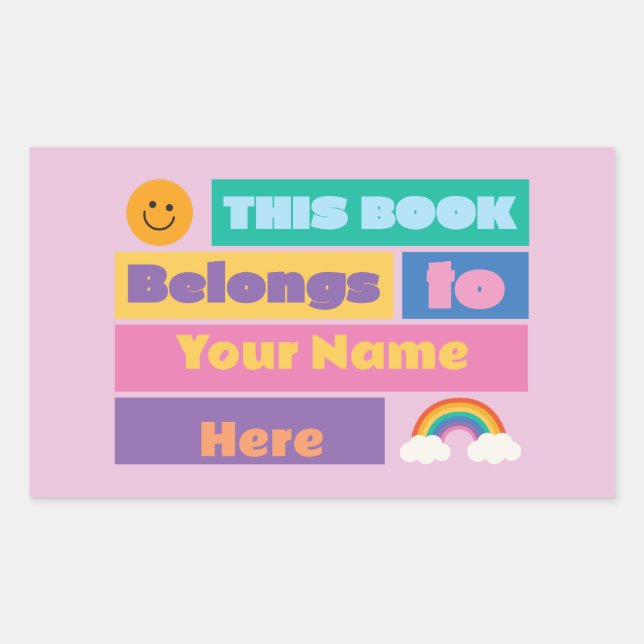 Colourful This belongs to Bookplates Sticker (Front)