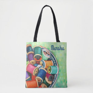 "Colourful Threads" Custom Tote Bag