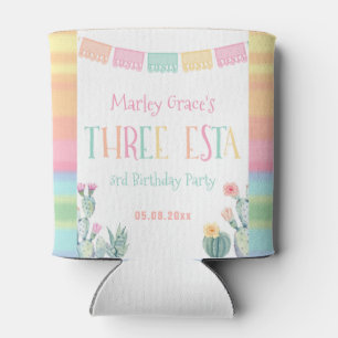 Colourful Three Esta Cacti 3rd Birthday Party Favo Can Cooler