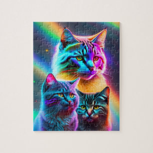 Colourful Three Little Cats Jigsaw Puzzle