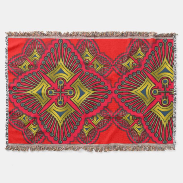 colourful throw blanket, digital design blanket, c blanket (Front)