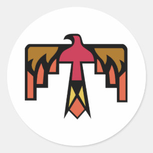 Colourful Thunderbird design Classic Round Sticker