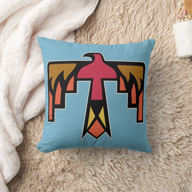 Colourful Thunderbird design Throw Pillow (Blanket)