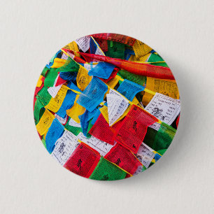 Colourful Tibetan prayer flags - Tibet 2 Inch Round Button