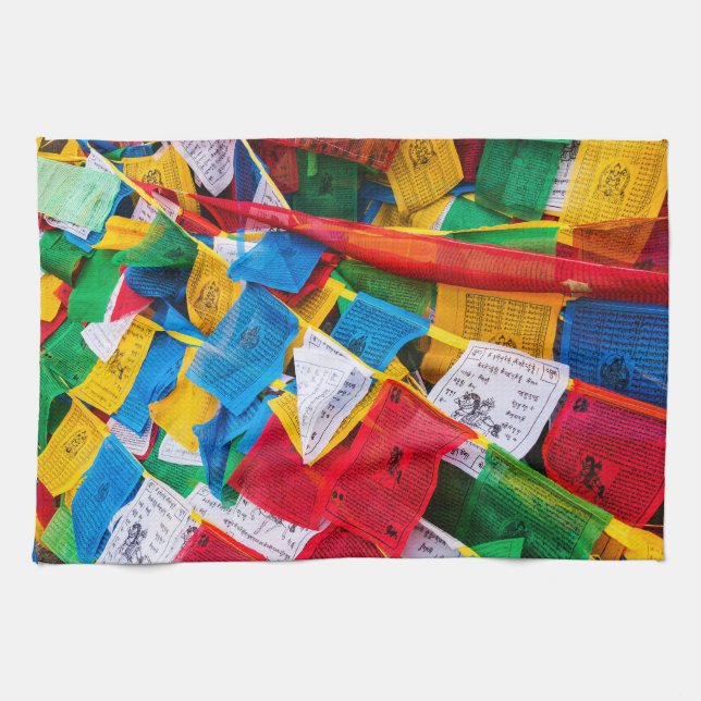 Colourful Tibetan prayer flags - Tibet Kitchen Towel (Horizontal)