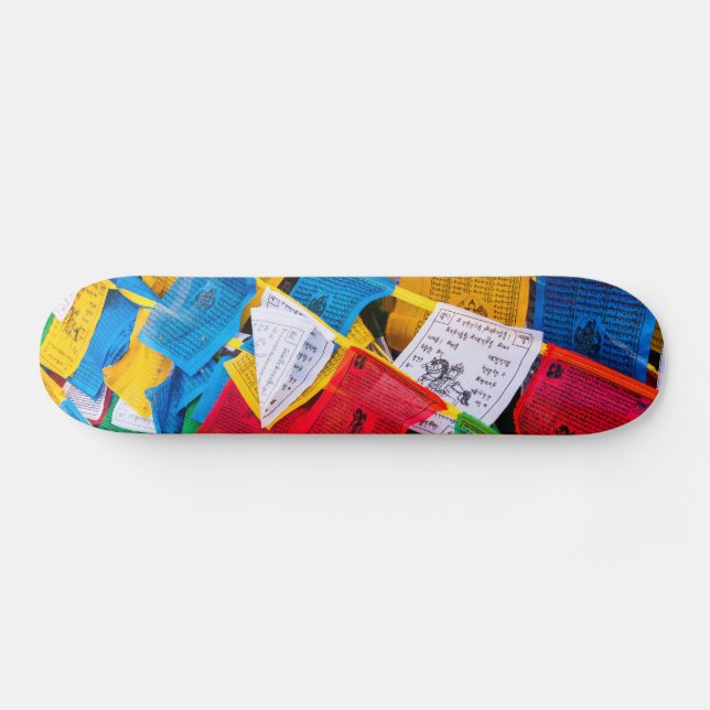 Colourful Tibetan prayer flags - Tibet Skateboard (Horz)