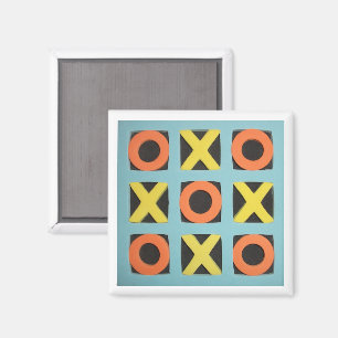 Colourful Tic-Tac-Toe Game Magnet