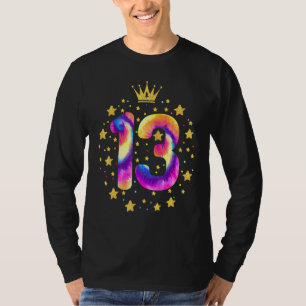 Colourful Tie Dye 13 Year Old Girls Thirteen 13th T-Shirt