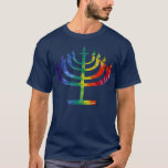 Colourful Tie Dye Chanukah Hanukkah Menorah T-Shirt<br><div class="desc">Colourful Tie Dye Chanukah Hanukkah Menorah .</div>