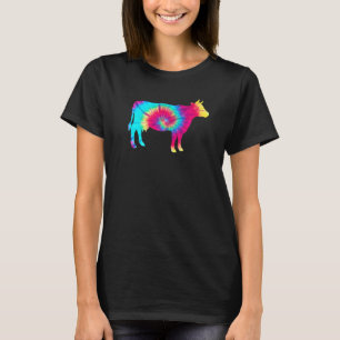 Colourful Tie Dye Dairy Cow For Women Men Kids T-Shirt