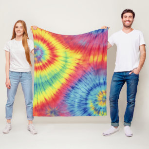 Colourful Tie Dye Fleece Blanket