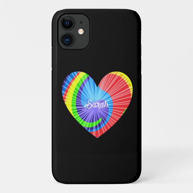 Colourful Tie Dye Heart Case-Mate iPhone Case (Back)