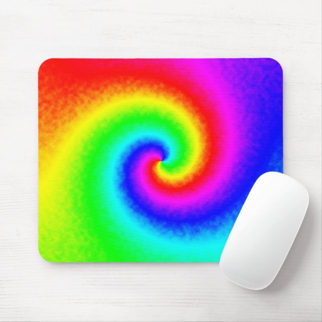 Colourful Tie Dye Rainbow Swirl Summer Pattern Mouse Pad (With Mouse)