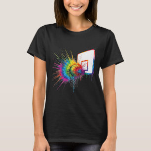 Colourful Tie Dye Sketll Hoop Paint Splatter Sport T-Shirt