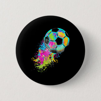 Colourful Tie Dye Soccer Ll  2 Inch Round Button