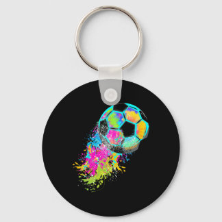Colourful Tie Dye Soccer Ll  Keychain