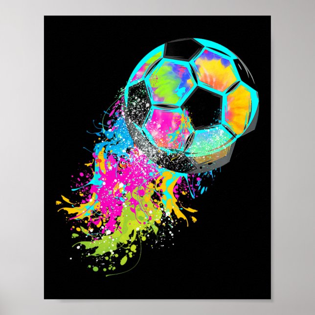 Colourful Tie Dye Soccer Ll  Poster (Front)
