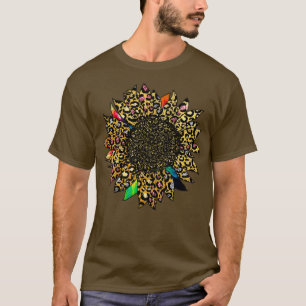 Colourful Tie Dye Sunflower Gold Pink Silver Glitt T-Shirt