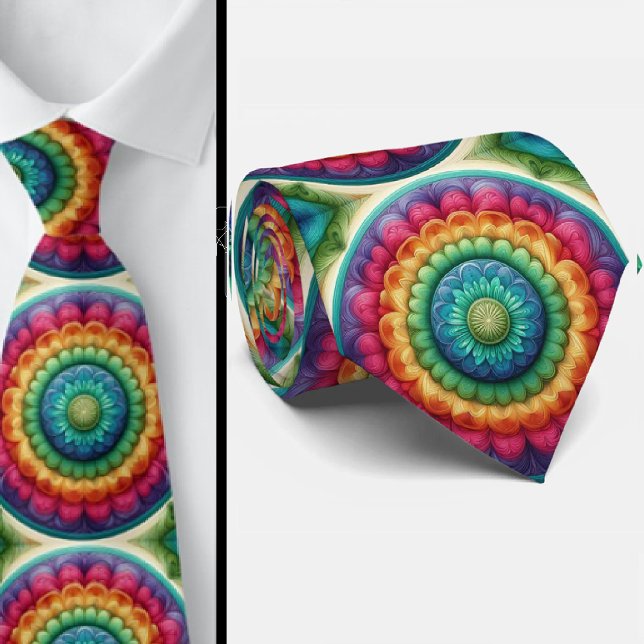 Colourful Tie | Rainbow Wheel Neck Tie (Creator Uploaded)