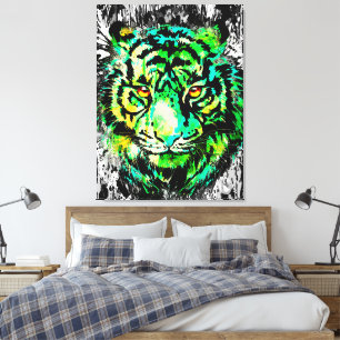Colourful Tiger Canvas Print   Colourful Tiger Art