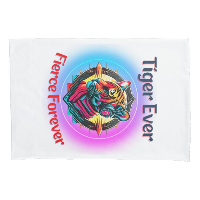 Colourful Tiger Face Pillowcase (Front)