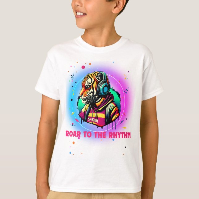 Colourful Tiger Face T-Shirt (Front)
