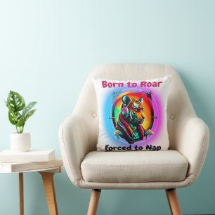 Colourful Tiger Face Throw Pillow
