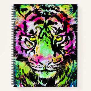 Colourful Tiger Head - Artistic Tiger Notebook